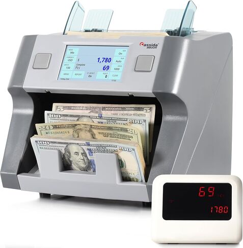 Cassida 5520 UV/MG - USA Money Counter مع Valucount و UV/Mg/IR Doversion Detection و Add and Batch - عرض LCD كبير وسرعة حساب سريع 1،300 ملاحظة/دقيقة in Kuwait