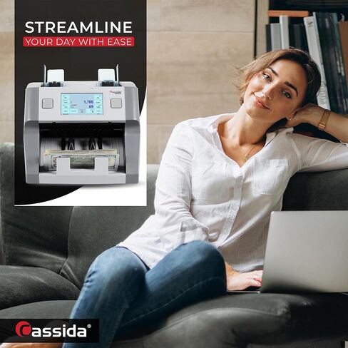 Cassida 5520 UV/MG - USA Money Counter مع Valucount و UV/Mg/IR Doversion Detection و Add and Batch - عرض LCD كبير وسرعة حساب سريع 1،300 ملاحظة/دقيقة in Kuwait