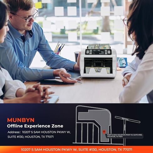 Munbyn IMC09 آلة عداد المذهب المختلط ، عد القيمة ، UV/Mg/IR/MT Bill Counter ، 3.5 "عرض طابعة العد الأموال TFT ، USD ، EUR ، MXN Cash Counter for Business (Black) in Saudi Arabia