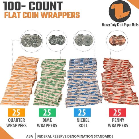 Coin Storage & Sorter Tubes 4 Color – Coded Coin Counters Tubes and Assorted Coin Wrappers in Kuwait