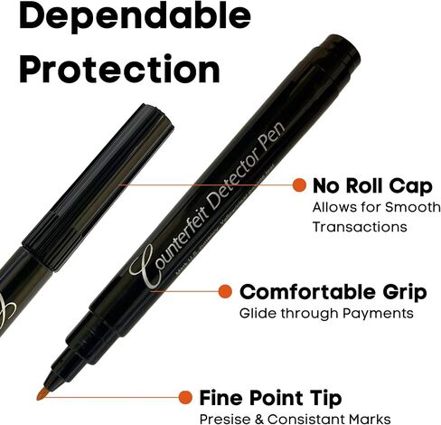 DRI MARK CFD5PK DOVERFEIT DELACTER PEN PEN ، الذي صنع في الولايات المتحدة الأمريكية ، 3 مرات أكثر من الحبر ، وحجم الجيب ، ومدقق الأموال المزيفة - اختبار الوقاية من الأموال وحماية الاحتيال للعملة الأمريكية (حزمة 5) in Kuwait