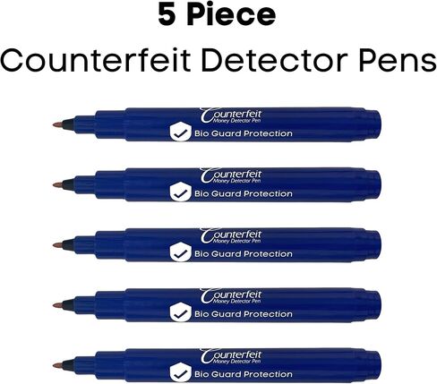 DRI MARK CFD5PK DOVERFEIT DELACTER PEN PEN ، الذي صنع في الولايات المتحدة الأمريكية ، 3 مرات أكثر من الحبر ، وحجم الجيب ، ومدقق الأموال المزيفة - اختبار الوقاية من الأموال وحماية الاحتيال للعملة الأمريكية (حزمة 5) in Kuwait