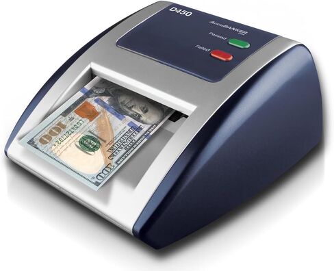AccuBANKER D450 Counterfeit Money Checker Machine, Magnetic, Infrared, Watermark and Micro-Printing Detection in Less Than 1 Second with Audible and Visual Alert for Suspicious Bill in Kuwait