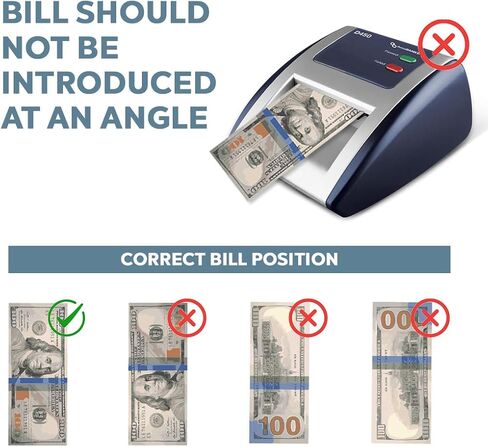 AccuBANKER D450 Counterfeit Money Checker Machine, Magnetic, Infrared, Watermark and Micro-Printing Detection in Less Than 1 Second with Audible and Visual Alert for Suspicious Bill in Kuwait