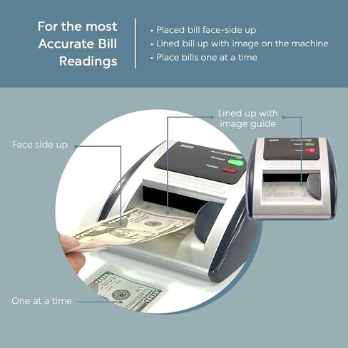 AccuBANKER D450 Counterfeit Money Checker Machine, Magnetic, Infrared, Watermark and Micro-Printing Detection in Less Than 1 Second with Audible and Visual Alert for Suspicious Bill in Kuwait