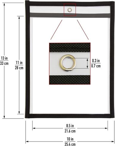 Job Ticket Holders 9x12 - (30 Pack), 8.5 x 11 Letter Size, Dry Erase Pockets, Clear & Black Plastic Sleeves - Reusable, Water-Resistant in Saudi Arabia