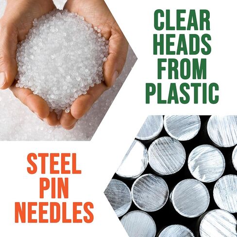 Clear Thumb Tacks for Wall 100- Pack - Clear Plastic Head Thumbtacks with Steel Point - Push Pins for Bulletin Board, Corkboard, Map, Calendar, Photo, Home Office, and Craft Projects in Saudi Arabia