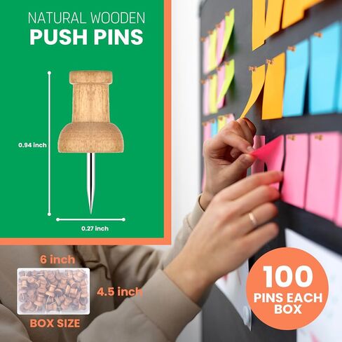 Clear Thumb Tacks for Wall 100- Pack - Clear Plastic Head Thumbtacks with Steel Point - Push Pins for Bulletin Board, Corkboard, Map, Calendar, Photo, Home Office, and Craft Projects in Saudi Arabia