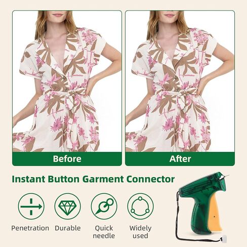 Stitch Gun for Clothes, Quick Clothing Fixer, Tagging Gun for Clothing, Sewing Kit Comes with 2 Fine Needles, 1000 Black & 1000 White Fasteners, Clothing Stitch Gun Tag Gun for Clothes in Saudi Arabia