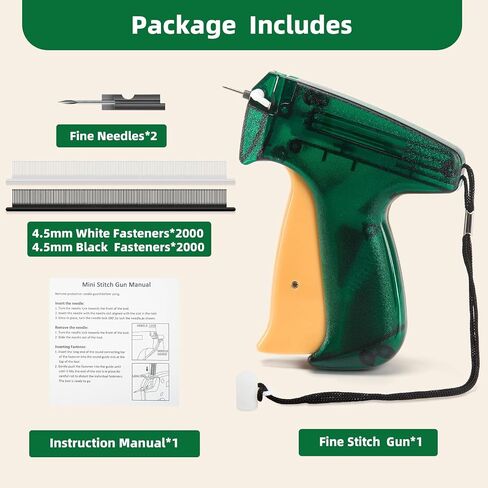 Stitch Gun for Clothes, Quick Clothing Fixer, Tagging Gun for Clothing, Sewing Kit Comes with 2 Fine Needles, 1000 Black & 1000 White Fasteners, Clothing Stitch Gun Tag Gun for Clothes in Saudi Arabia