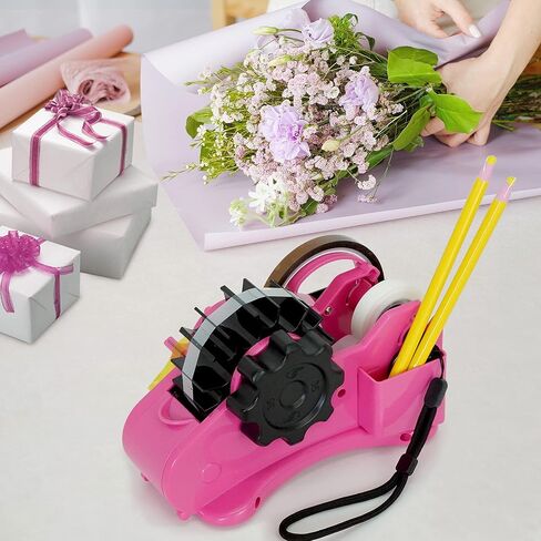 Heat Tape Dispenser Pink Multi-Roll Set, PreCut 1. 4'' Pieces for Heat Press or Mug Press Machine, 1+3'' Core, Semi-Automatic Tape Dispenser with Compartment Slots in Kuwait