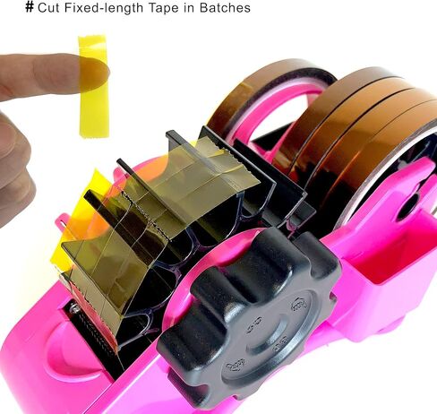 Heat Tape Dispenser Pink Multi-Roll Set, PreCut 1. 4'' Pieces for Heat Press or Mug Press Machine, 1+3'' Core, Semi-Automatic Tape Dispenser with Compartment Slots in Kuwait