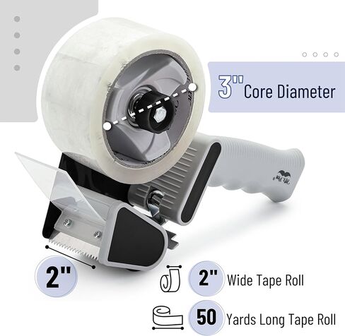 Mr. Pen - Packing Tape Dispenser Gun 2 بوصة ، حزمة 2 مع شريطين لفة ، شريط تعبئة شاق مع موزع ، شريط التغليف ، بندقية الشريط ، شريط التعبئة الصافي ، بندقية الشريط لصناديق التعبئة ، الشريط المتحرك in Kuwait