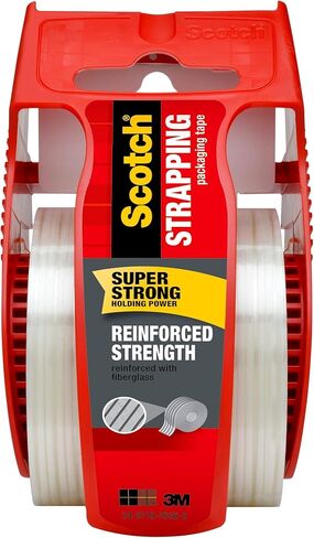 Scotch Reinforced Strength Shipping Strapping Tape with Dispenser, Clear, 1.88" x 360 in, 1 Dispenser/Pack (50) in Saudi Arabia