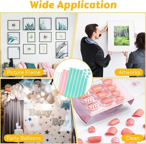 288 Pcs Sticky Tack, Wall Safe Adhesive Poster Putty, Removable and Reusable Mounting Putty for Hanging Pictures, Art, Decoration (Light Blue, White, Pink) in Kuwait