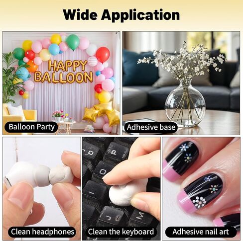 102 Pcs Adhesive Poster Sticky Tack, Removable Wall Safe Tack Putty for Wall Hanging Pictures, Cleaning, Nail (White) in Kuwait