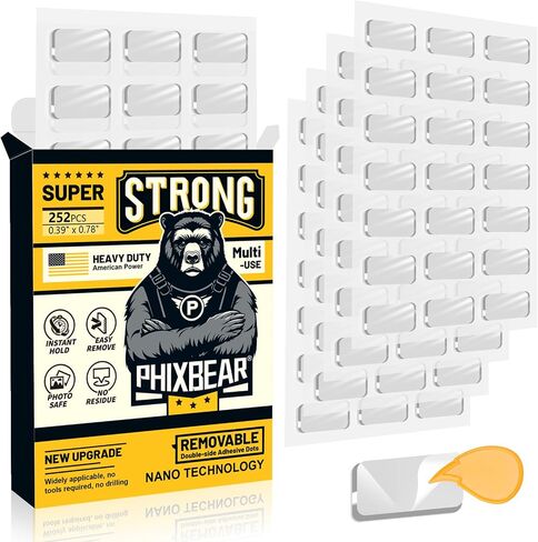 Large Mounting Putty No Residue, Double Sided Tape Glue Adhesive Dots Clear Museum Sticky Tack, Picture Hanging Strips Fixed Posters Decor Art Craft Party, 0.39 x 0.78 in (252 Pcs) in Kuwait