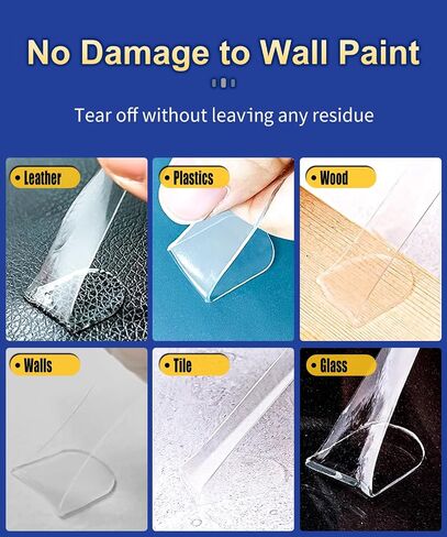 Large Mounting Putty No Residue, Double Sided Tape Glue Adhesive Dots Clear Museum Sticky Tack, Picture Hanging Strips Fixed Posters Decor Art Craft Party, 0.39 x 0.78 in (252 Pcs) in Kuwait