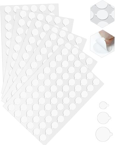 FIVEIZERO Double Sided Adhesive Dots, 0.4", 0.6", 0.8" Clear Removable Sticky Glue Dots for Wall Hanging, Poster, Picture, Balloon Decoration, Waterproof No Trace Mounting Putty, Heavy Duty (280pcs) in Kuwait