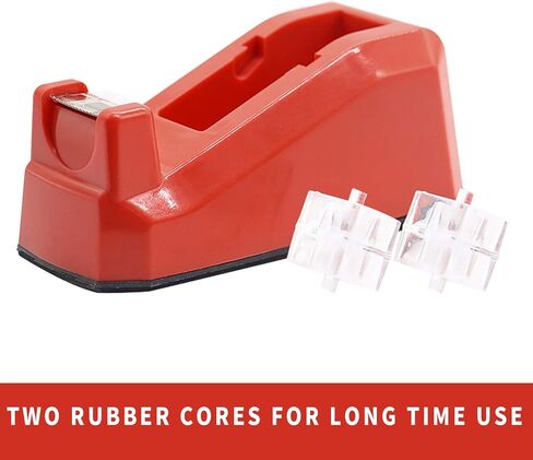 Cute Red Desk Tape Dispensers, 1 Pack with 12Rolls Transparent Tape, 1 Inch Core, for School, Office and Home DIY, BOMEI PACK in Saudi Arabia
