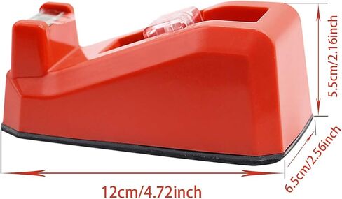 Cute Red Desk Tape Dispensers, 1 Pack with 12Rolls Transparent Tape, 1 Inch Core, for School, Office and Home DIY, BOMEI PACK in Saudi Arabia