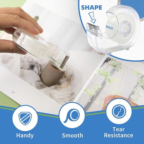 24 Pcs Transparent Tape with Dispenser, 0.7 in x 1000 in Clear Tapes and Refillable Dispensers, Office Tape Rolls with Dispenser Bulk for Craft Jobs, Gift Wrapping, Repairing, Home and School in Saudi Arabia