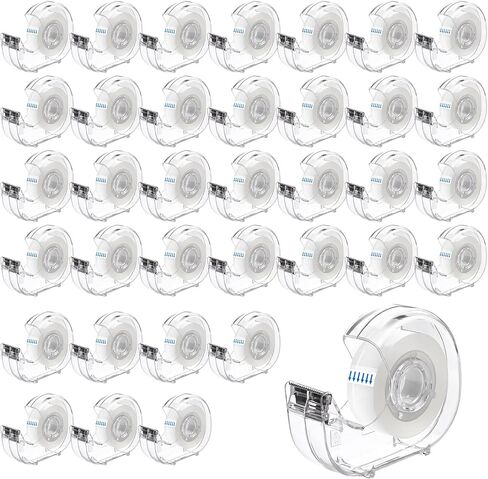 24 Pcs Transparent Tape with Dispenser, 0.7 in x 1000 in Clear Tapes and Refillable Dispensers, Office Tape Rolls with Dispenser Bulk for Craft Jobs, Gift Wrapping, Repairing, Home and School in Saudi Arabia