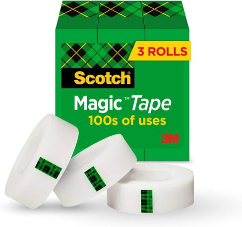Scotch Magic Tape, Invisible, Home Office Supplies and Back to School Supplies for College and Classrooms, 3 Rolls in Kuwait