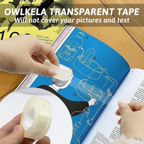 OWLKELA 12 Rolls Transparent Tape Refills, Clear Tape, All-Purpose Transparent Glossy Tape for Office, Home, School in Kuwait
