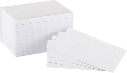 Amazon Basics Heavy Weight Ruled Lined Index Cards, 300 Count, 100 Pack of 3, White, 3 x 5 Inch Card in Saudi Arabia