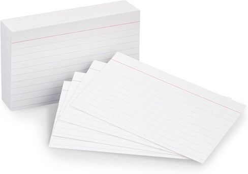 Amazon Basics Heavy Weight Ruled Lined Index Cards, 300 Count, 100 Pack of 3, White, 3 x 5 Inch Card in Saudi Arabia