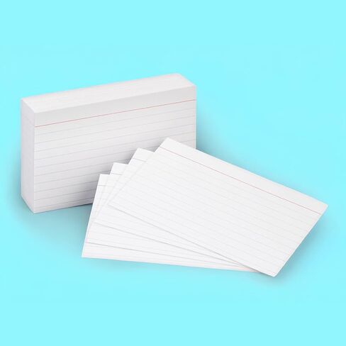 Amazon Basics Heavy Weight Ruled Lined Index Cards, 300 Count, 100 Pack of 3, White, 3 x 5 Inch Card in Saudi Arabia