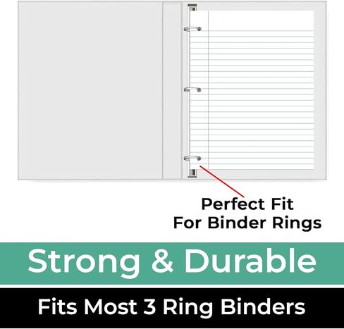 Loose Leaf Paper, 450 Sheets, 3 Pack, 56 gsm Wide Ruled Sheets, 8" x 10.5", Bulk Notebook Paper, 3 Hole Punched, 150 Sheets/Pack, Wide Ruled Paper for Binders, Loose Leaf Office Paper, White in Saudi Arabia