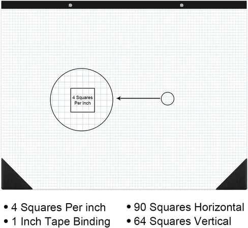 Large Engineering Graph Paper - 22" x 17" Grid Paper, 50 Sheets/100 Pages, 4"x4" Blue Grid Paper Pad Giant Drafting Pad Sketching Graph Paper for Engineer Architect Designer Mathematician Draftsman in Saudi Arabia
