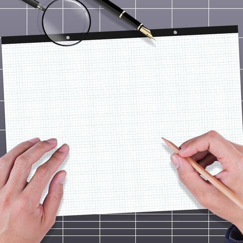 Large Engineering Graph Paper - 22" x 17" Grid Paper, 50 Sheets/100 Pages, 4"x4" Blue Grid Paper Pad Giant Drafting Pad Sketching Graph Paper for Engineer Architect Designer Mathematician Draftsman in Saudi Arabia