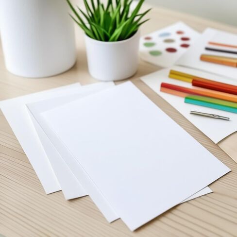 50 Sheets of Heavyweight White Cardstock Ideal for Business Cards, Art Projects, Invitations, and Stationery Printing | 80 lb Weight | 8.5 x 11 inches | Thick Cover Stock (216 gsm) | in Saudi Arabia