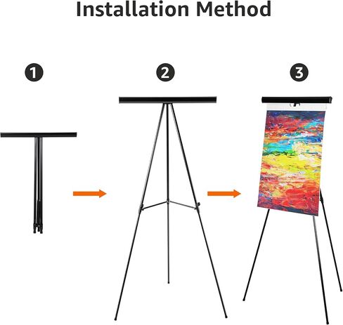 Amazon Basics High Boardroom Aluminum Flipchart Whiteboard and Display Easel Stand with Adjustable Height Telescope Tripod, 35 x 2 x 28 Inches, Black in Saudi Arabia