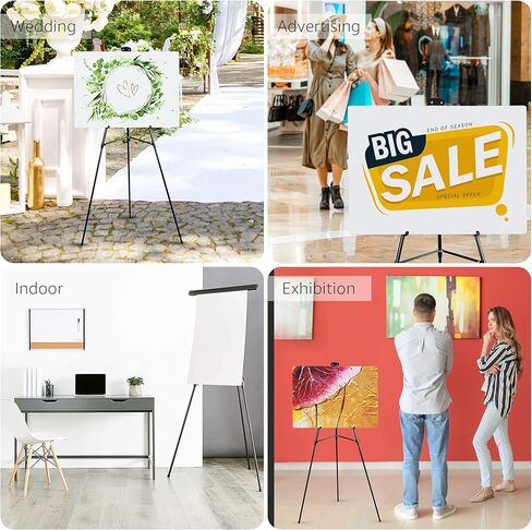 Amazon Basics High Boardroom Aluminum Flipchart Whiteboard and Display Easel Stand with Adjustable Height Telescope Tripod, 35 x 2 x 28 Inches, Black in Saudi Arabia