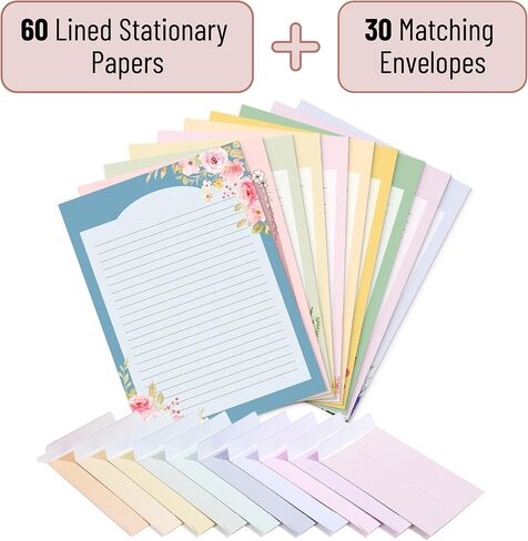 Mr. Pen- Stationery Writing Paper with Envelopes, 60 Letter Writing Paper with 30 Envelopes, Cute Stationary Set for Writing Letters, Stationary Paper, Writing Paper Stationary, Letter Set in Kuwait