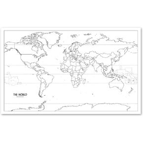 Laminated World Map Poster - Wall Chart Map of Earth - 18" x 29" (Purple)