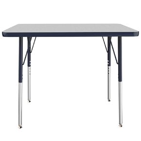 FDP Rectangle Activity School and Office Table (24 × 36 بوصة) ، والأرجل القياسية مع انزلاقات دوارة ، وارتفاع قابل للتعديل 19-30 بوصة ؛ صندوق واحد سريع السفينة - قمة رمادية وحافة سوداء