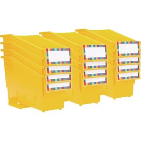 Really Good Stuff Non-Tip Book and Binder Holders with Stabilizer Wings, 5½" by 13½" by 7¾" - Set of 6, Classroom & Library Organization