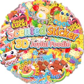 300PCS Large Scratch and Sniff Stickers, Scented Stickers for Kids, Incentive Smelly Summer Stickers, Motivational for Kids, Bigger Reward Stickers for Student Classroom Must Haves School Supplies