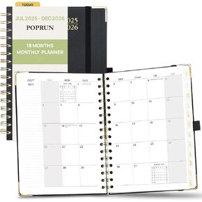 Poprun Monthly Planner 2025-2026 Spiral Bound (6.25 'x 8.5' ') 18 شهر in Kuwait