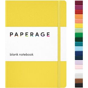 PAPERAGE Lined Journal Notebook, (Black), 160 Pages, Medium 5.6 inches x 8 inches - 100 GSM Thick Paper, Hardcover