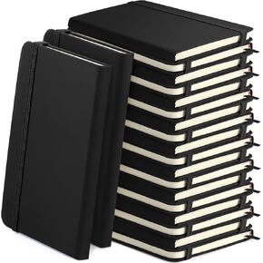 Honoson 20 Pack Lined Journal Notebooks A5 Hardcover Executive Notebook 5.5 X 8.3 Inch Ruled Writing Journals Bulk with Elastic Band for Home Business Office School Supplies