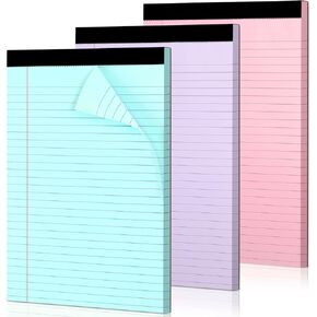 3 Pack Legal Pads Refills Note Pads, Writing Pads 8.5 x 11 Inches, Memo Pads Lined Writing Note Pads, Letter Size Legal Pad Wide Ruled Lined Pads Legal Rule for School Office（30 Sheet per Pads）