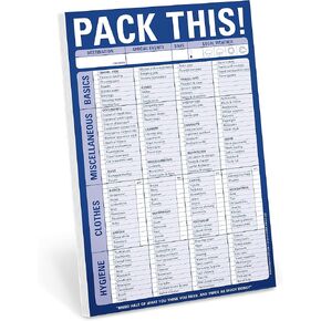Knock Knock Pack This! Pad Packing List Notepad, 6 x 9-inches