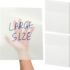 Gueevin 100 Sheets 6.8 x 9.8 Inch Transparent Sticky Notes, Extra Large Clear Self Sticky Notes, 2 Pads Waterproof Jumbo Translucent Paper, Office Supply(Blank Style) in Kuwait