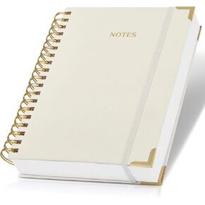 Aesthetic Thick Spiral Notebook Journal For Women in B5 Format - Modern Linen Hardcover College Ruled Note Book With 300 Lined Pages - Perfect For Writing And Staying Organized at Work or School